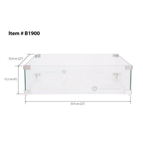 Sunbeam Square 22" Fire Pit/Table Wind Guard (Glass) Wayfair
